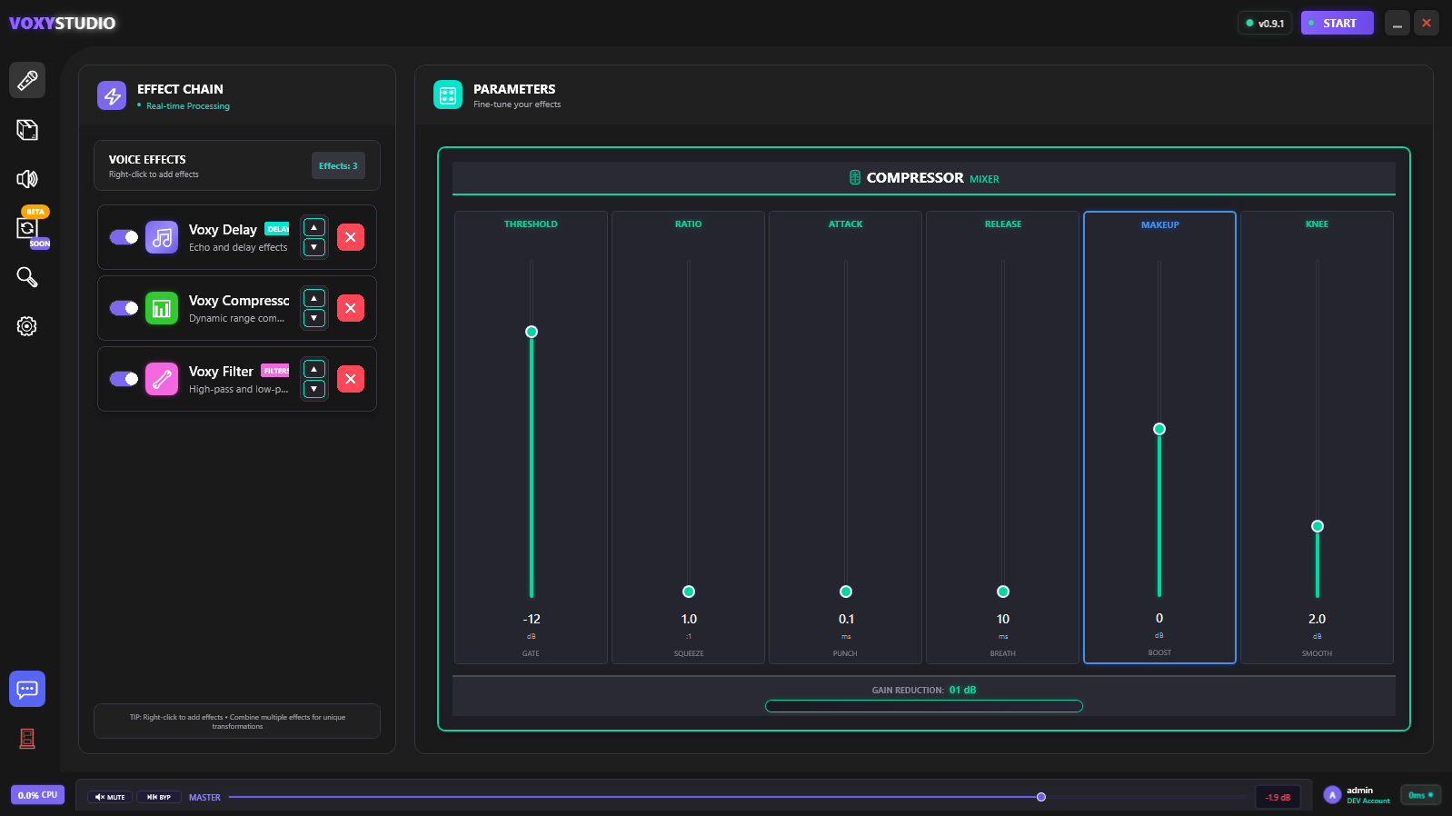 VoxyStudio Main Interface